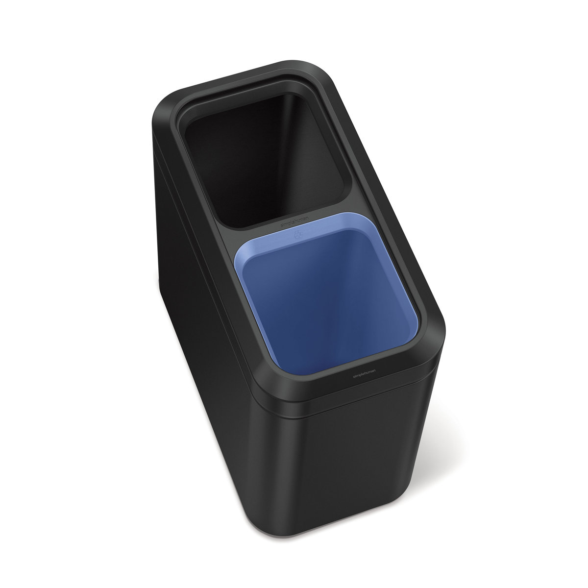 simplehuman 20 Liter Dual Compartment Slim Open Trash & Recycling Can Trash Can